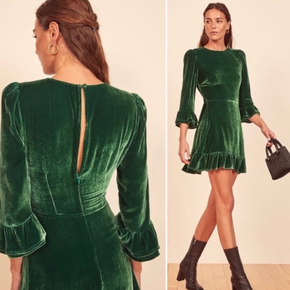 Reformation mountain velvet mini dress size 0